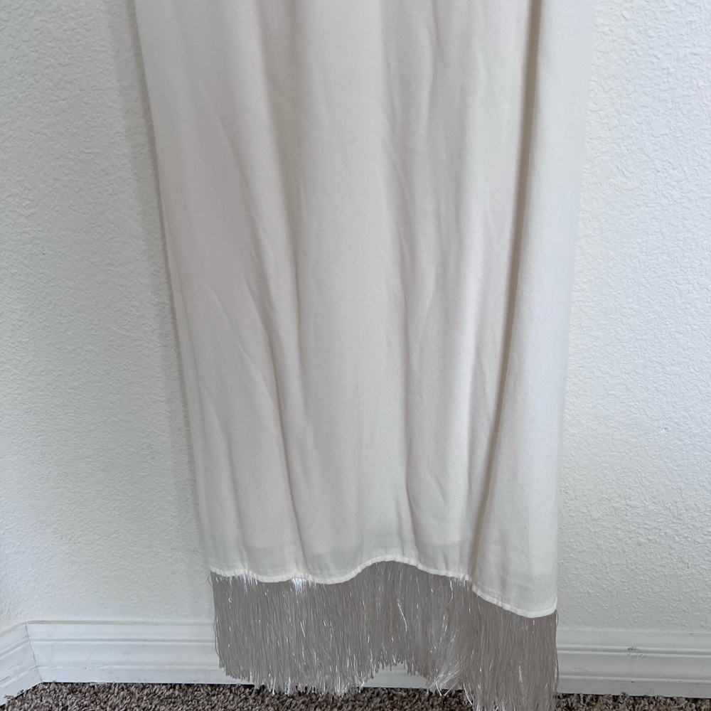 Reformation Ivory Fringe Midi Dress - Picture 6 of 10